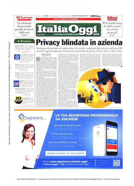 Italia oggi : quotidiano di economia finanza e politica